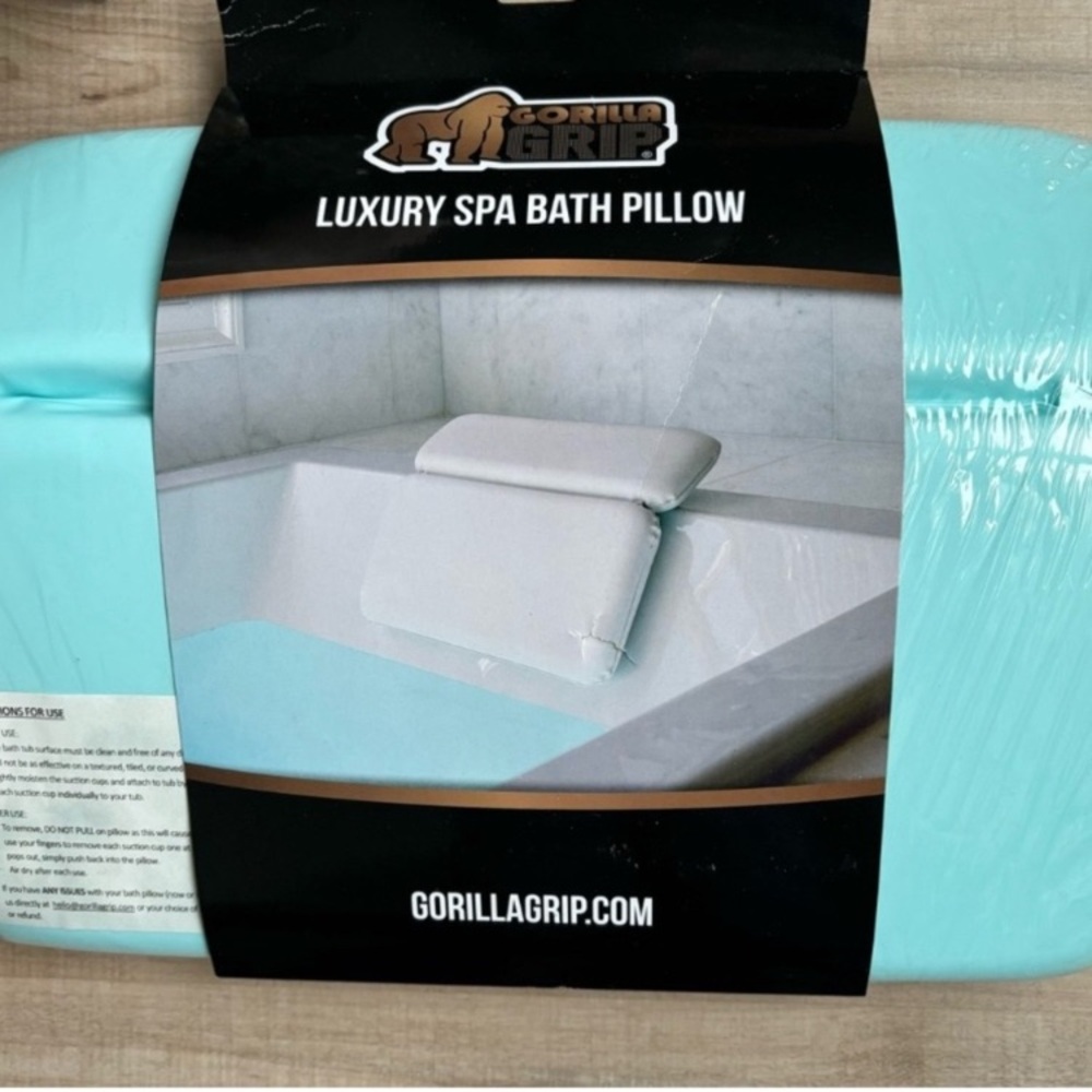Gorilla Grip Luxury Spa Bath Pillow - Aqua